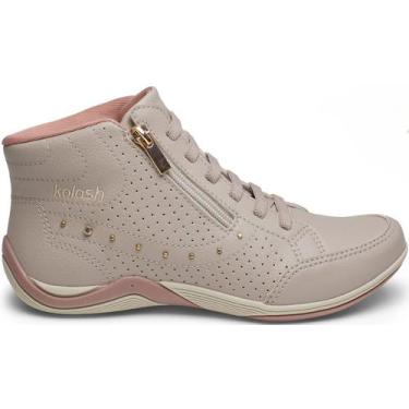 Imagem de Tênis Casual Feminino Kolosh Bota Calce Fácil Ziper, Rosa, 35