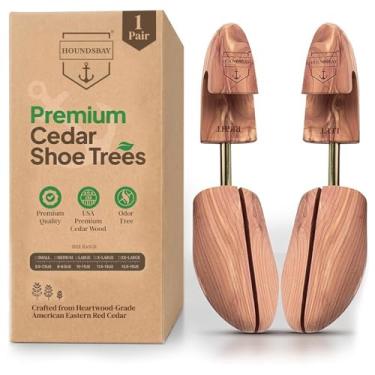 Imagem de Forma de sapato de cedro HOUNDSBAY Formas de sapatos para homens e mulheres, tênis, alargador e modelador, Natural, X-Large / 11.5 - 13 US