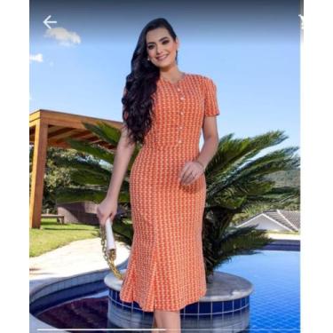 Imagem de Vestido Feminino Adulto,Tecido Microfibra Bordado,Tamanho G - Maria El