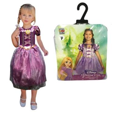 Imagem de Fantasia Princesa Rapunzel Clássica Infantil Para Meninas - Disney, M 