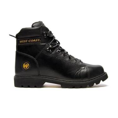 Imagem de Bota West Coast Worker Classic Anilina Masculino Couro Preto, Preto, 4
