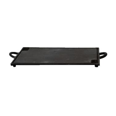 Imagem de Chapa Bifeteira Lisa 1507-FSC de Ferro Fundido com Alça 30x50cm para Carnes e Omeletes Fundição São Cristóvão