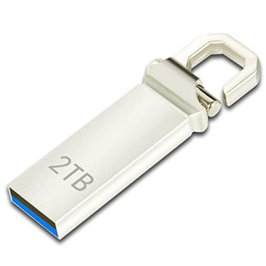 Imagem de 2 Pen Drives USB de alta velocidade Pen Drive Memory Stick Metal USB 3.0 Drive Armazenamento de dados com chaveiro Design Pen Drive Jump Drive para backup e transferência de dados para PC/Laptop (2TB)