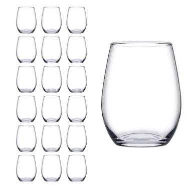 Imagem de Kit Copo Vidro Redondo Transparente Amber Duravel 440ml 18Un