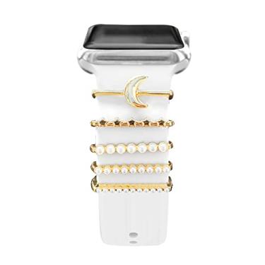 Imagem de Berloques para Apple Watch pulseira 45 mm, 44 mm, 40 mm, 49 mm, 42 mm, 41 mm, 38 mm, feminina, decorativa, acessórios de joias de metal cintilantes para iwatch séries 8 ultra 7 6 5 4 3 SE, Galaxy Watch 5/Pro, pulseira de relógio charmosa