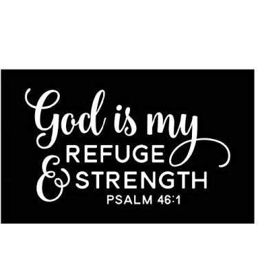 Imagem de Decalque de vinil cardio God is My Refuge & Strength | Branco | Feito nos EUA por Foxtail Decals | para janelas de carros, tablets, laptops, garrafas de água, etc. | 14 x 7,8 cm
