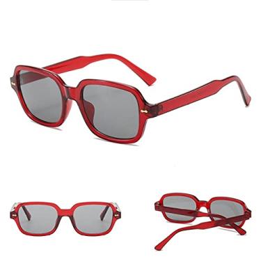 Imagem de Óculos de Sol Quadrado Unissex Moda Masculina Feminina Moda Pequena Armação Amarela Óculos de Sol Feminino Retro Rebite Óculos UV400,3, pc