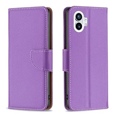 Imagem de For Nothing Phone 1 Litchi Texture Pure Color Leather Phone Case