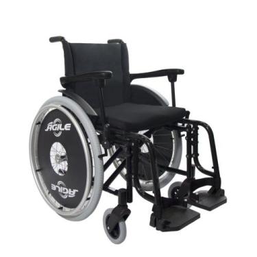 Imagem de Cadeira De Rodas Alumínio Ágile 44cm Preta - Jaguaribe