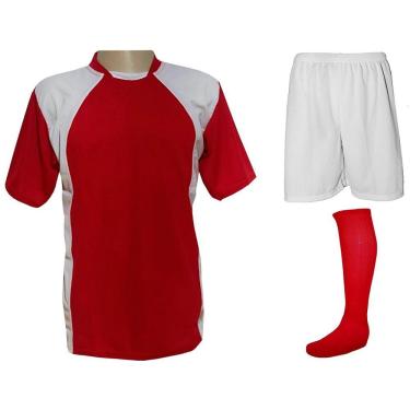 Imagem de Jogo de Uniforme Completo 20+1 Vermelho/Branco