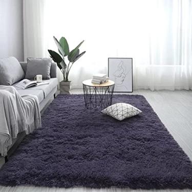 Imagem de Tapetes super macios e fofos, tapetes de área de pelúcia modernos para ambientes internos para sala de estar quarto infantil quarto decoração de casa, tapete retangular durável antiderrapante 50 cm x 80 cm