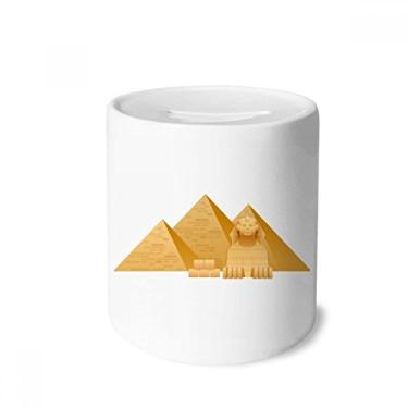 Imagem de DIYthinker Caixa para dinheiro com estampa de arte da pirâmide do Egito com estampa de esfinge, caixa de cerâmica para presente de cofrinho