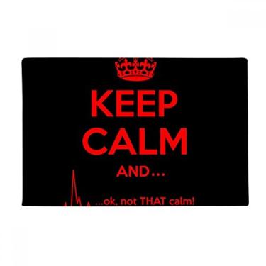 Imagem de DIYthinker Tapete antiderrapante para porta de banheiro com citação Keep Calm vermelho e preto