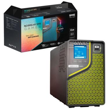 Imagem de Nobreak 2000VA SMS Gamer Senoidal, Ent. Bivolt, Saida Bivolt Manual, Wi-Fi, USB-C, RGB, 8T - 29601