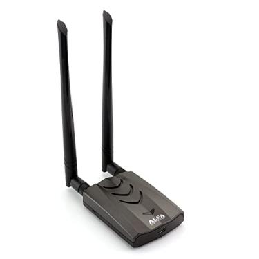 Imagem de Adaptador de Wi-Fi USB 3.0 sem fio de banda dupla de longo alcance Alfa com 2 antenas externas 5dBi – 2,4 GHz 300 Mbps/5 GHz 867 Mbps – 802.11 ac e A, B, G, N