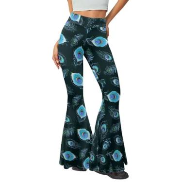 Imagem de Tomeusey Leggings flare para mulheres cintura alta calças de trabalho femininas calças...