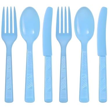 Imagem de Party Dimensions, Combo de talheres azul claro com 48 unidades, 16 porções