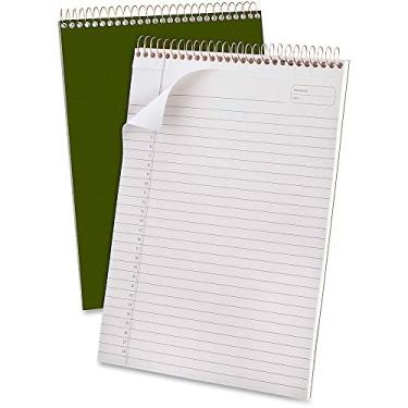 Imagem de Ampad Bloco de agenda clássico de fibra dourada, tamanho 20 x 29 cm, capa vermelha, 70 folhas por bloco (20 – 811), branco