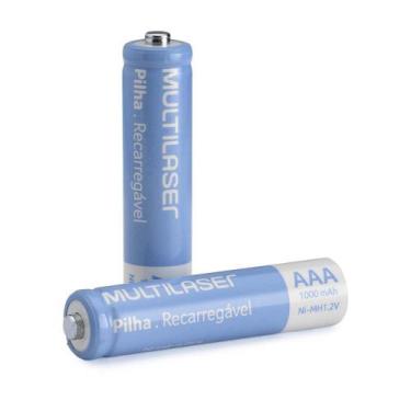 Imagem de Pilhas Recarregáveis AAA Multilaser 1000Mah Com 2 Unidades CB051