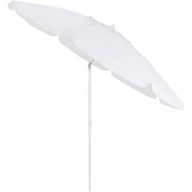 Imagem de Guarda-Sol Articulado 2,40m em Bagum e Alumínio Branco Bel, 2,40m