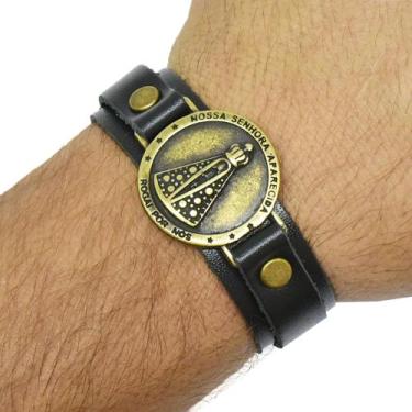 Imagem de Pulseira Em Couro Atrevidu's Ajustável Nossa Senhora - Atrevidu's Coun