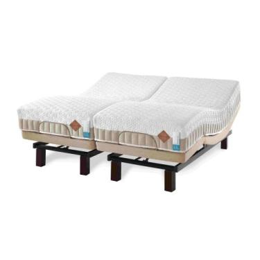 Imagem de Conjunto látex foam natural gel articulado bege 28 cm + kit solteiro 0