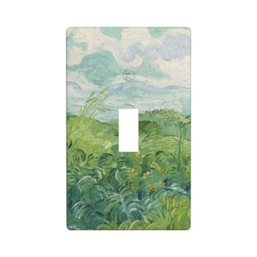 Imagem de Green Wheat Fields 1 Gang Light Switch Cover Single Toggle Wall Plate Outlet Cover Decorative Faceplate Electrical Switchplate Home Decor 11.4 cm X 7.0 cm