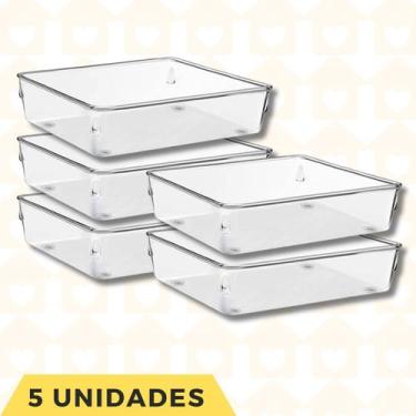 Imagem de Jogo 5 Organizadores Acessorios Modular 4 Multiuso Maquiagem - PLASTUT