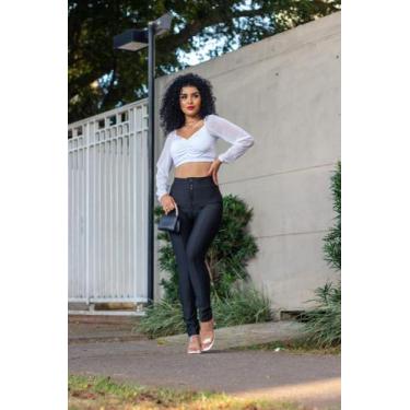 Imagem de Calça Preta Legging Estilo Blogueira Montaria Tendência Feminina - Yec