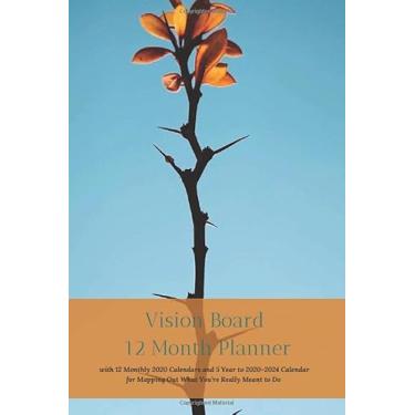 Imagem de Vision Board 12 Month Planner, 12 Month 2020 Calendar 5 Year 2020-2024 Calendar for Mapping Out What You’re Really Meant to Do Create Simple Abundance ... & Your Rewired Brain Organizer and Journal