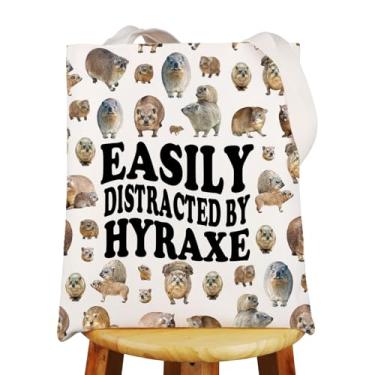 Imagem de G2TUP Hyraxes Tote Bag Hyraxes Lover Gifts easily Distracted By Hyraxes Gifts Hyraxes Shoulder Bag, Facilmente distraído