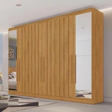 Imagem de Guardaroupa Casal Oxford 6 Portas 6 Gavetas Com Espelho Ripado 100 Mdf
