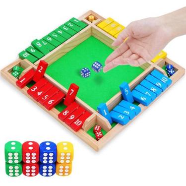 Imagem de Shut The Box Dice Game CRETVIS de 12 polegadas para 1-4 jogadores
