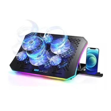 Imagem de Suporte para Notebook e Celular com Cooler 5 Fans Gamer RGB
