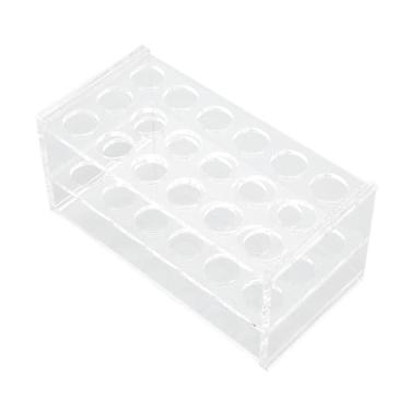 Imagem de Tubo de Teste Acrílico Durável Tamanho de 17 Mm de 17 Mm Com 18 Orifícios para o Suporte do Tubo de Centrífuga Transparente para Uso de 10 Ml de 15 Ml ou Uso Doméstico