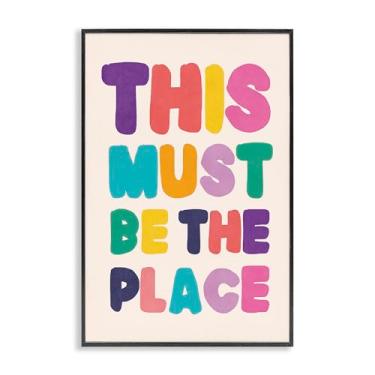 Imagem de Stupell Industries Deve ser o lugar frase giclée emoldurada design de arte de parede por Nataly White, moldura preta, 50 x 76 cm