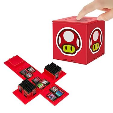 Imagem de doepeBAE Caixa De Armazenamento Para Cartões Jogo Switch, Suporte Vídeo Com 41 Compartimentos, Presente Divertido Crianças (Mg Red 41)