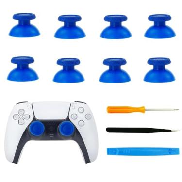 Imagem de CTHTBZ Substituição 8 Peças Joystick Analógico Punhos Para Controle Ps5, Com Kit De Reparo Chave Fenda (Azul)