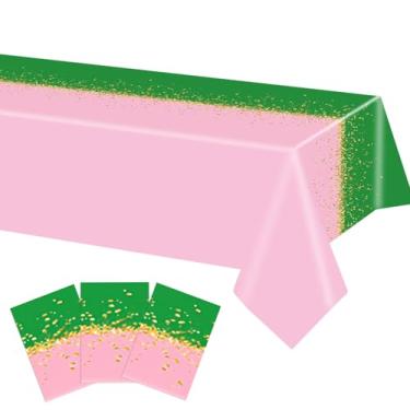 Imagem de Xiliconie 3 toalhas de mesa verdes rosa para festa de bruxa 137 x 274 cm, toalhas de mesa de plástico descartáveis para aniversário, casamento, tema princesa bruxa, decorações de aniversário