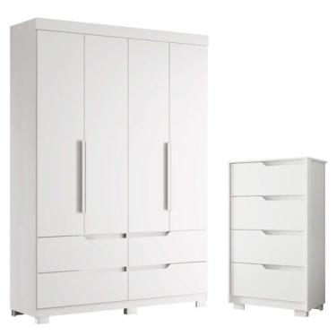 Imagem de Quarto Completo Solteiro Guarda Roupa Doble e Cômoda Sole - Albatroz