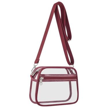 Imagem de Oraben Bolsa transparente para eventos de estádio bolsa de estádio transparente para eventos de estádio, Vermelho rosa, Bolsa carteiro transparente