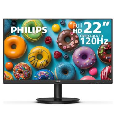 Imagem de Monitor Philips 221V8LB3 22 polegadas Class Thin Full HD (1920 x 1080), 120Hz com MPRT de 1 ms para jogos casuais, sincronização adaptativa, modo LowBlue, montagem VESA, HDMI e VGA, garantia de