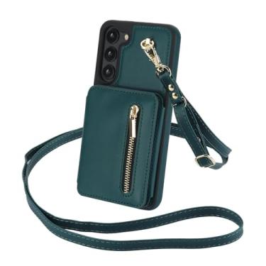 Imagem de Capa para Samsung S24FE, transversal, com cordão, zíper, suporte para cartões, bolsa de bolso (para Samsung S24FE/verde)