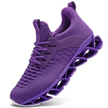 Imagem de Srenket Tênis De Corrida Feminino Cano Baixo Blade Tennis Para Caminhada Conforto Moda Antiderrapante Trabalho Esporte Sapatos Masculinos Roxo 9.5
