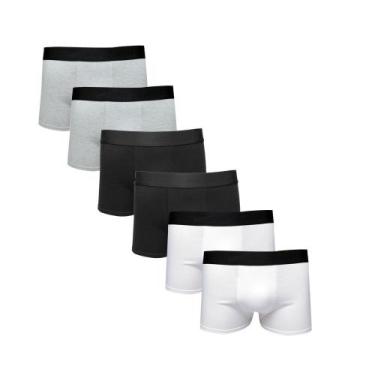 Imagem de Cueca Infantil Boxer Kit 6 Peças Algodão - DCP kids, Branco, Preto, Ci