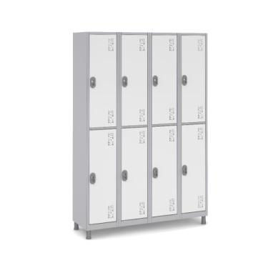 Imagem de Roupeiro Premium Aço Vestiário de Academia 8 Portas Grandes - W3, Bran