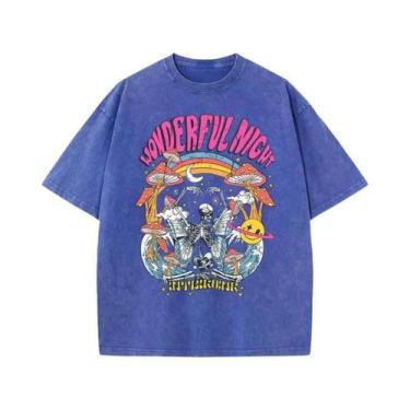 Imagem de Camiseta Feminina Oversized Confortável Com Estampa De Esqueleto Borbo