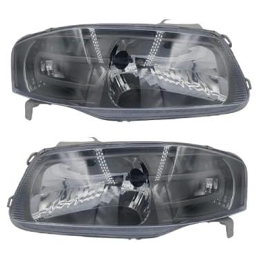 Imagem de Par Farol Gol G4 Parati Saveiro 2006 A 2014 Mascara Cinza.