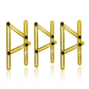 Imagem de Kit 3 Réguas Esquadro Multi Ângulo Medidor 5213 Titanium