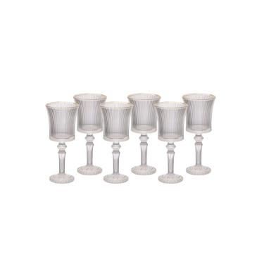 Imagem de Taça Água e Vinho Graffiato com Borda Dourada 260Ml 6 Peças